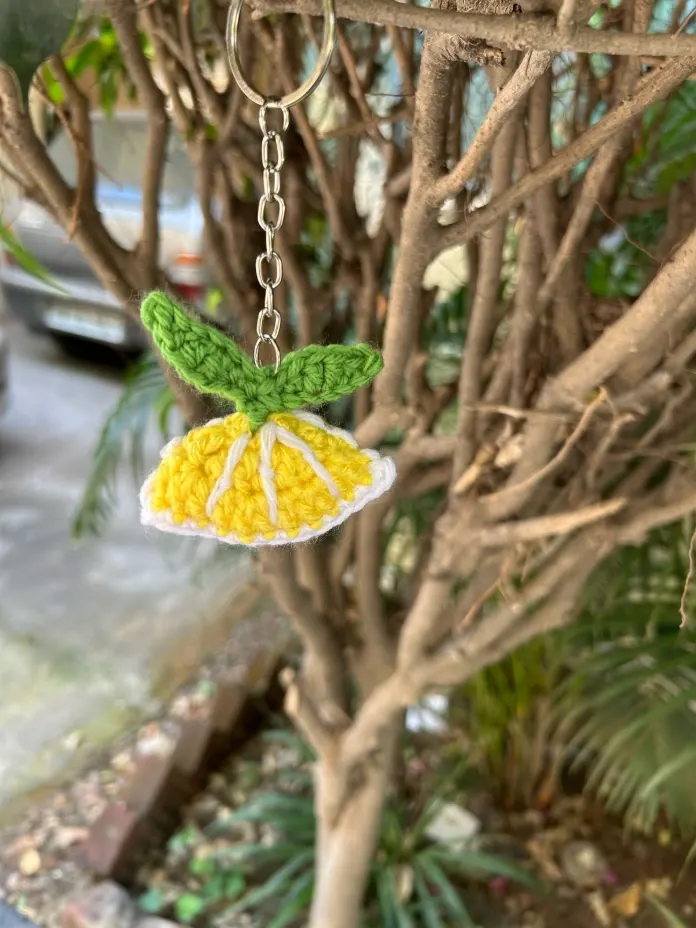 Stuffed Half Lemon Keychain